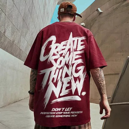 Camiseta Larga Masculina Oversized Manga Curta Com Estampa Do Alfabeto Inglês