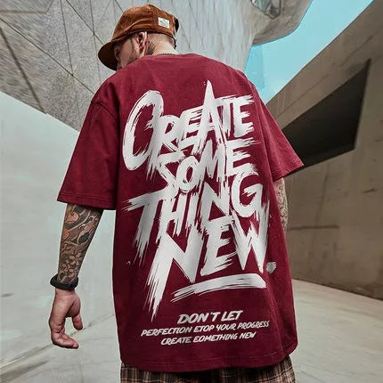 Camiseta Larga Masculina Oversized Manga Curta Com Estampa Do Alfabeto Inglês